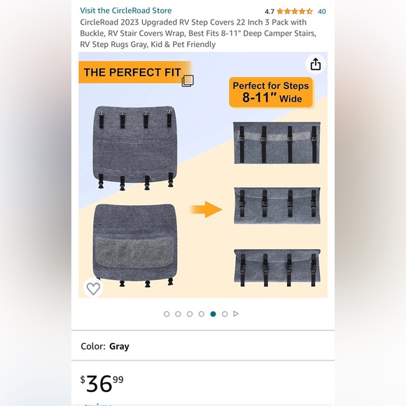 CircleRoad 2023 Upgraded RV Step Covers 22 Inch 3 Pack - Picture 6 of 6
